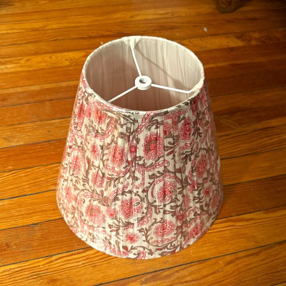 NWT, Pink Floral Hand Made Lamp Shade, 6" x 12" x 10" - Picture 7 of 7